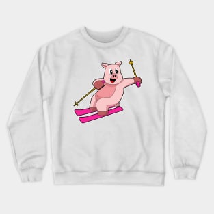 Pig Skier Ski Crewneck Sweatshirt